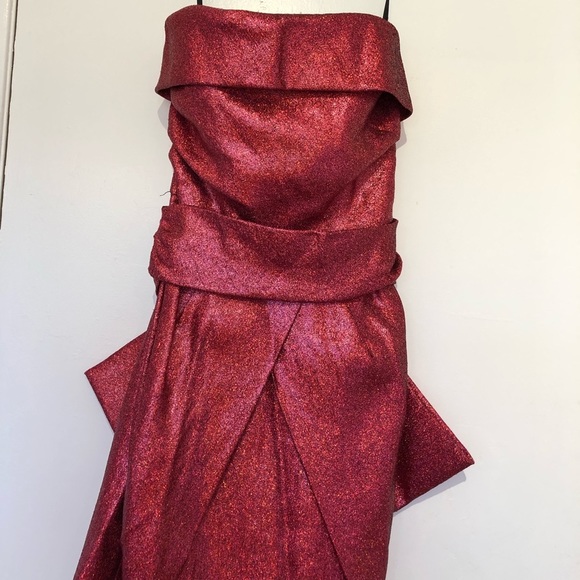 MILLY*Sparkly Pink Gorgeous Strapless Cocktail Dress*US 2-4*$495 - Picture 3 of 4